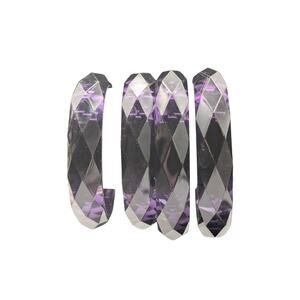 Lot of Four Purple Faceted Acrylic Bangle Bracelets
